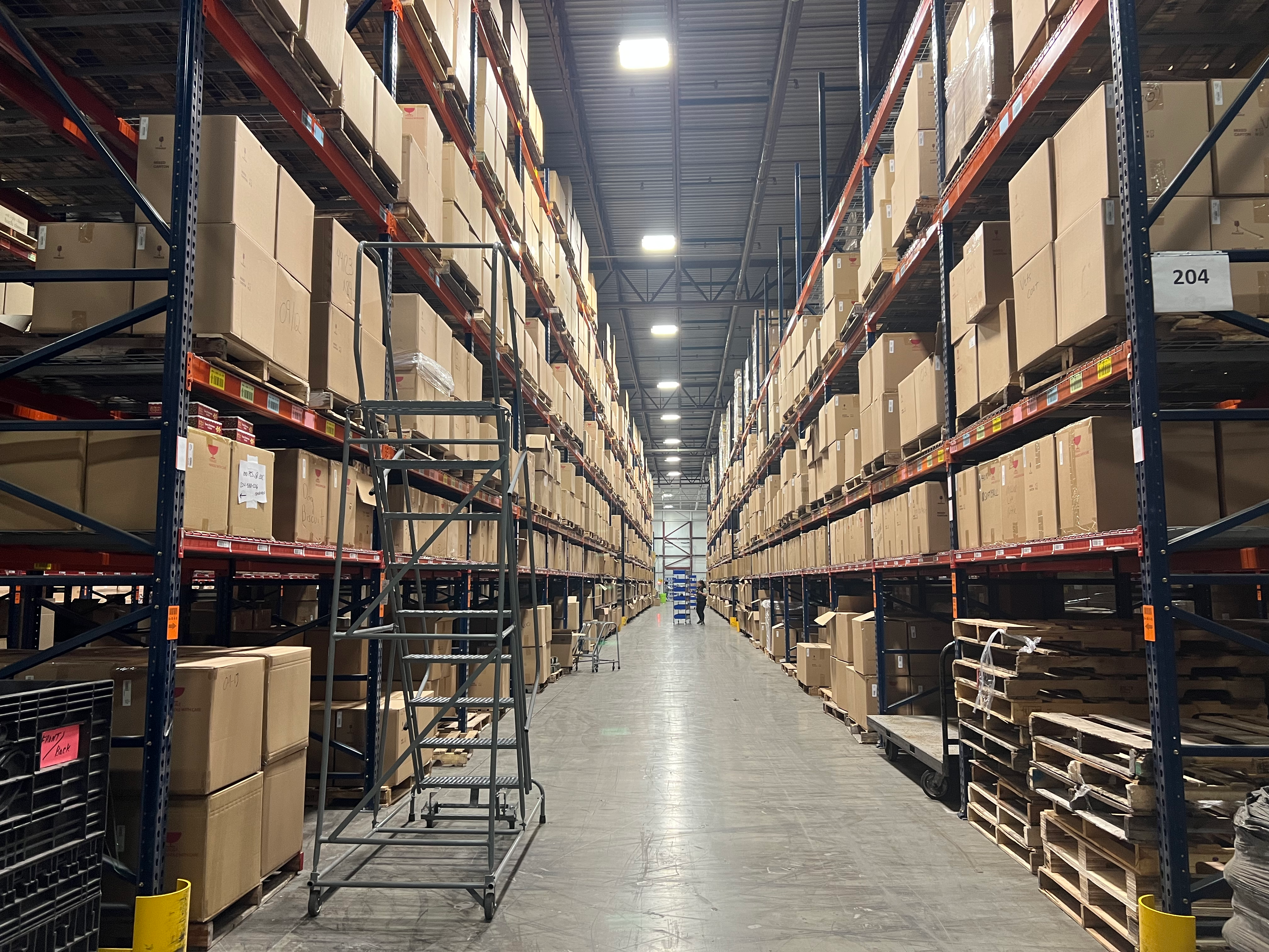 clean warehouse aisle